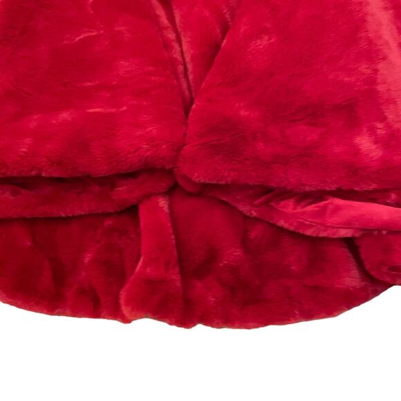 Martha Stewart Faux Fur Christmas Tree Skirt 60in Holiday Red New - Picture 8 of 11